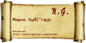 Magos Györgyi névjegykártya